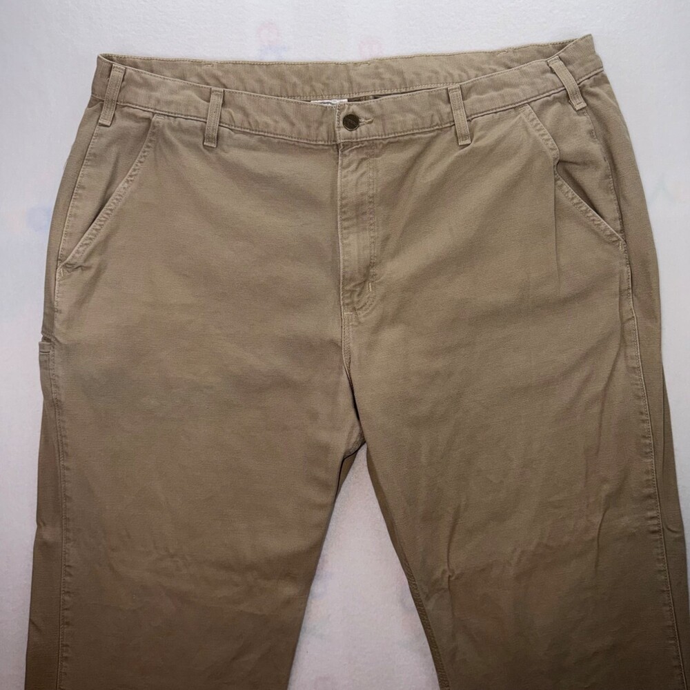 Carhartt B299 Gkh Work Pants Mens 42x32 Khaki tan Cotton Utility relaxed fit